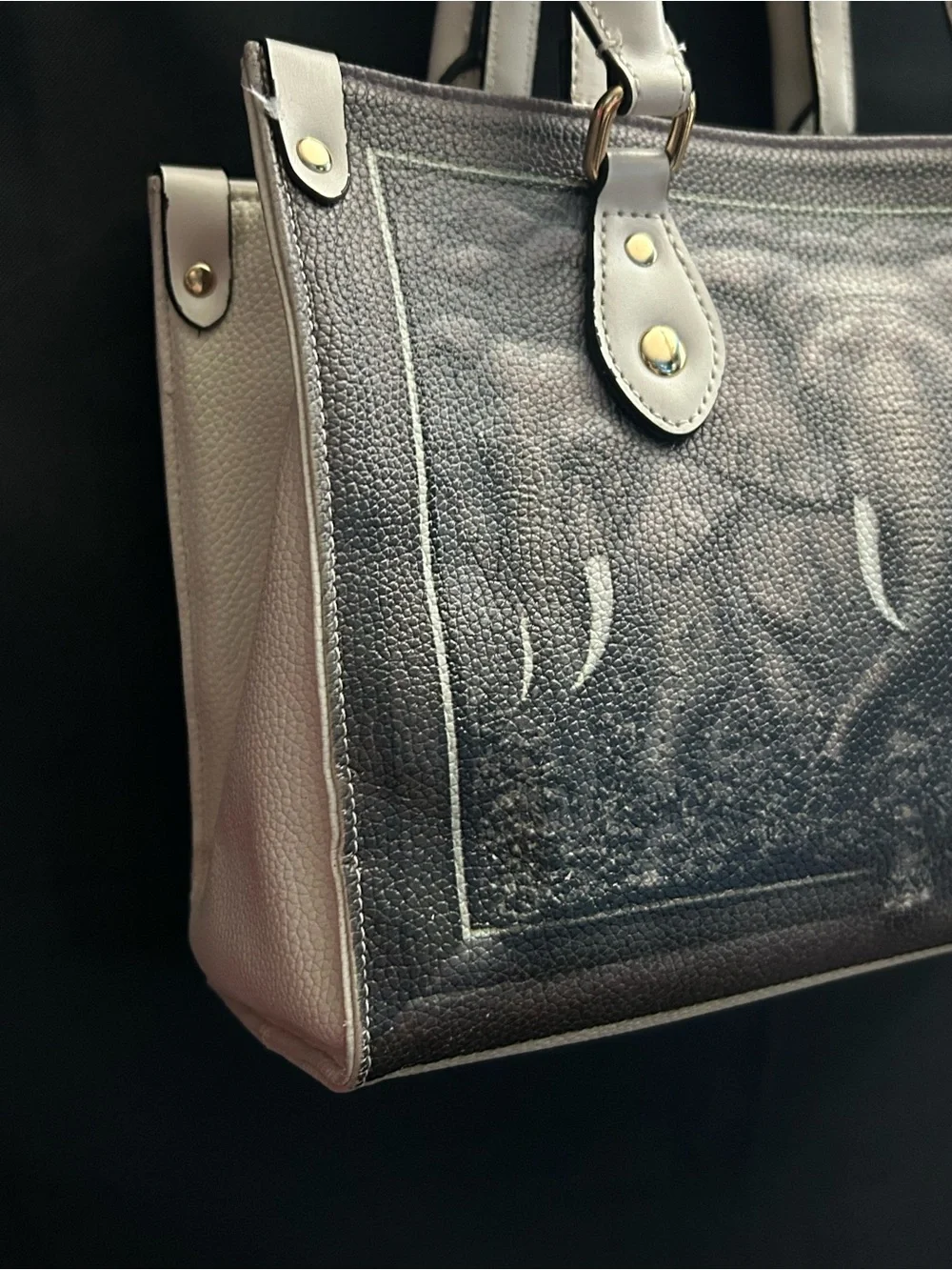 BFlairs Women’s Handbag with Elephant Print Gray & Cream